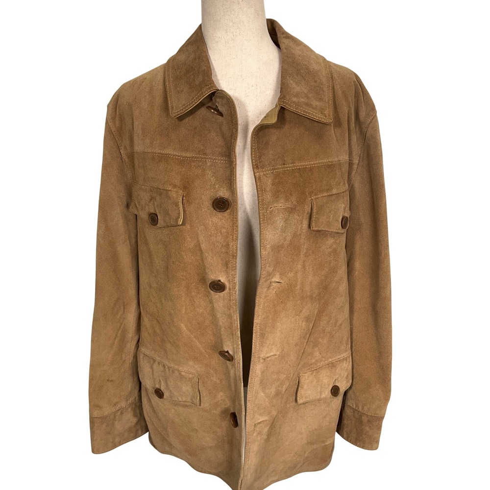 Express Men's Tan Suede Shirt Jacket